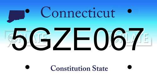 5GZE067 Connecticut License Plate