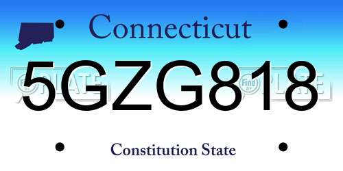 5GZG818 Connecticut License Plate