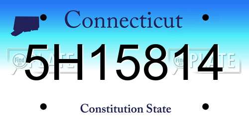 5H15814 Connecticut License Plate
