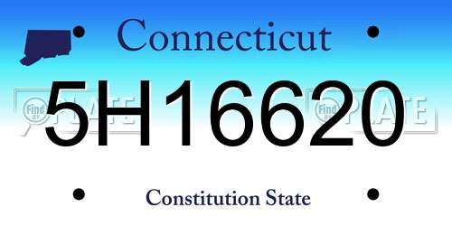 5H16620 Connecticut License Plate