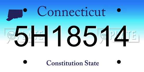 5H18514 Connecticut License Plate