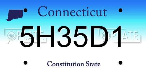 5H35D1 Connecticut License Plate