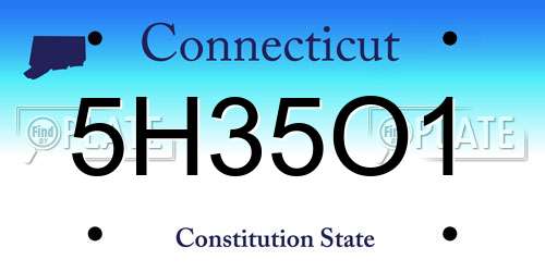 5H35O1 Connecticut License Plate