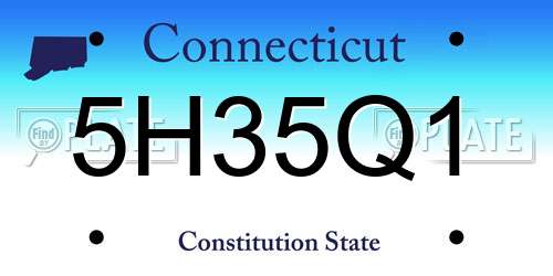 5H35Q1 Connecticut License Plate