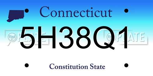 5H38Q1 Connecticut License Plate