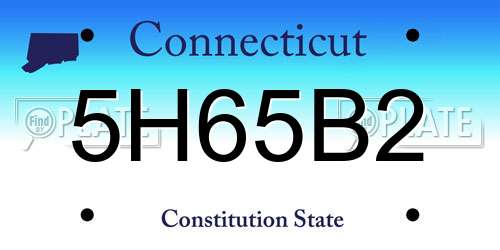 5H65B2 Connecticut License Plate