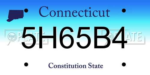5H65B4 Connecticut License Plate