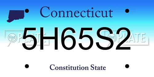 5H65S2 Connecticut License Plate