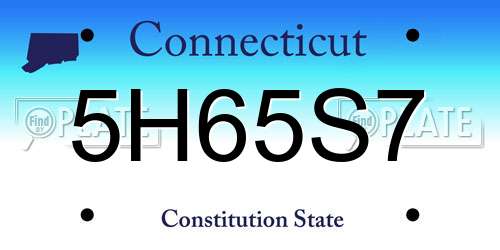 5H65S7 Connecticut License Plate