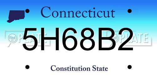 5H68B2 Connecticut License Plate