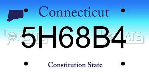 5H68B4 Connecticut License Plate