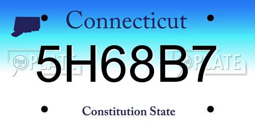 5H68B7 Connecticut License Plate