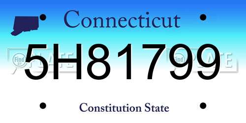 5H81799 Connecticut License Plate