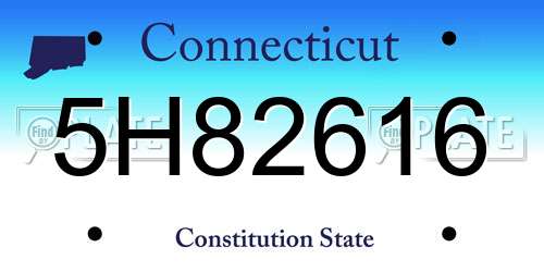 5H82616 Connecticut License Plate
