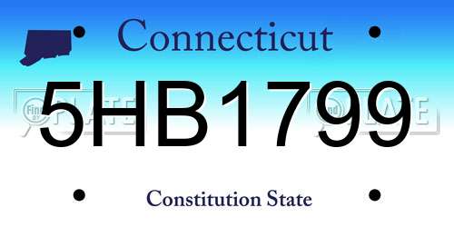 5HB1799 Connecticut License Plate