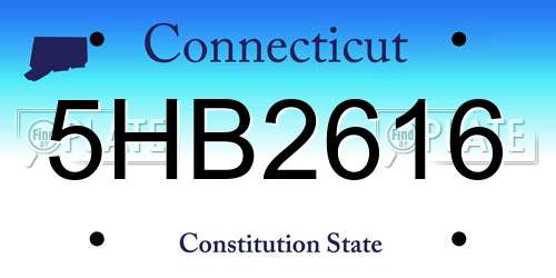 5HB2616 Connecticut License Plate