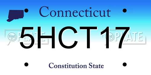 5HCT17 Connecticut License Plate