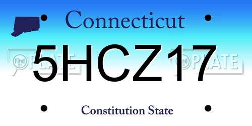 5HCZ17 Connecticut License Plate