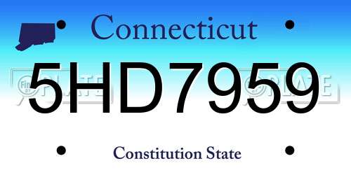 5HD7959 Connecticut License Plate