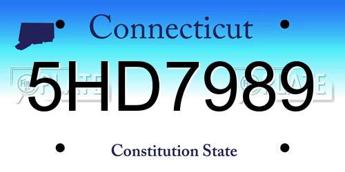 5HD7989 Connecticut License Plate