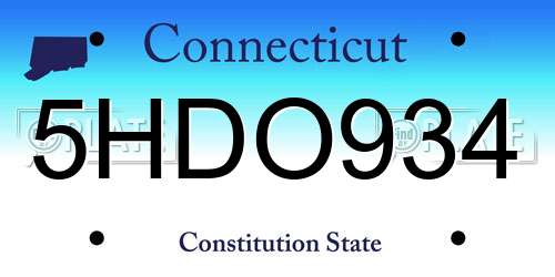 5HDO934 Connecticut License Plate