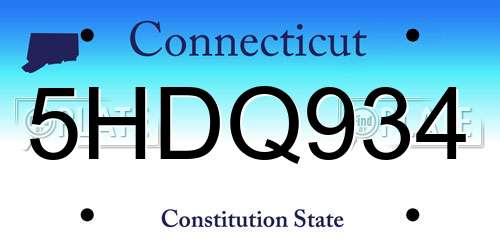 5HDQ934 Connecticut License Plate