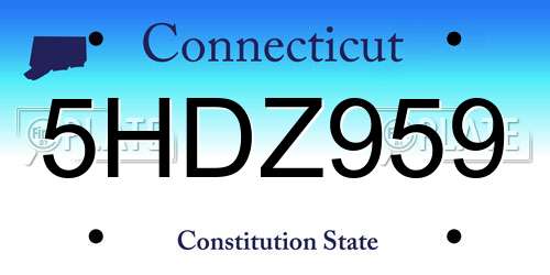 5HDZ959 Connecticut License Plate