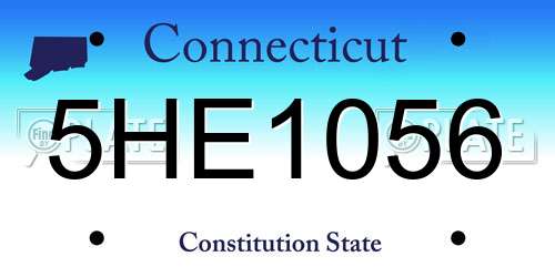 5HE1056 Connecticut License Plate