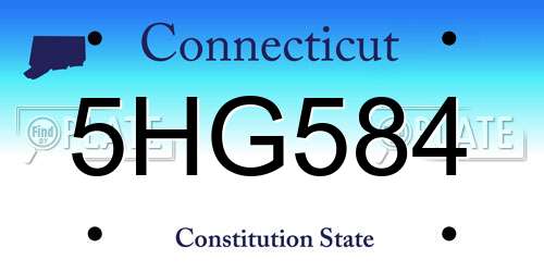 5HG584 Connecticut License Plate