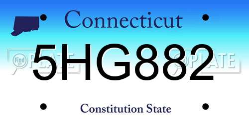 5HG882 Connecticut License Plate