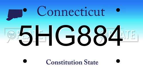 5HG884 Connecticut License Plate