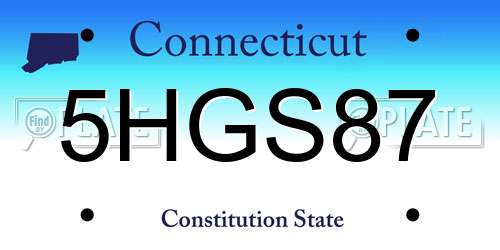 5HGS87 Connecticut License Plate