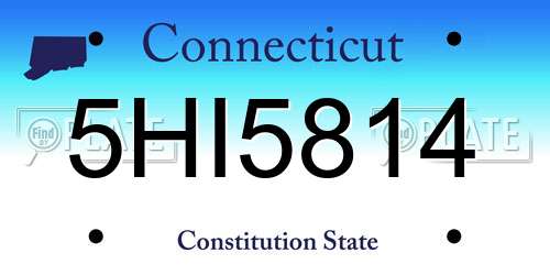 5HI5814 Connecticut License Plate
