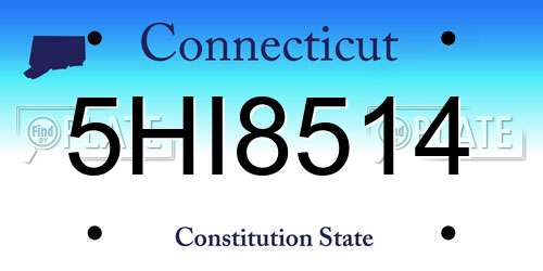 5HI8514 Connecticut License Plate