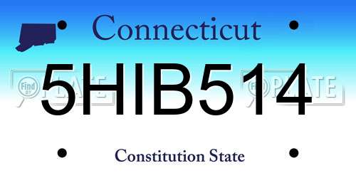 5HIB514 Connecticut License Plate