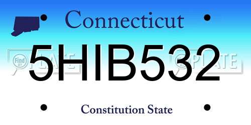 5HIB532 Connecticut License Plate