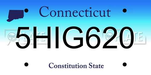 5HIG620 Connecticut License Plate