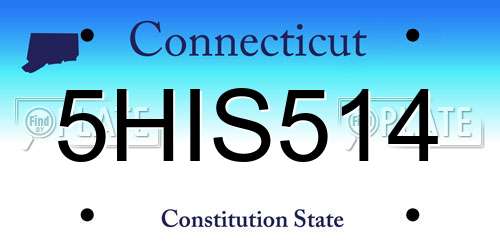 5HIS514 Connecticut License Plate