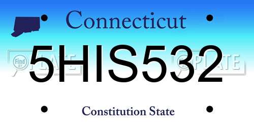 5HIS532 Connecticut License Plate