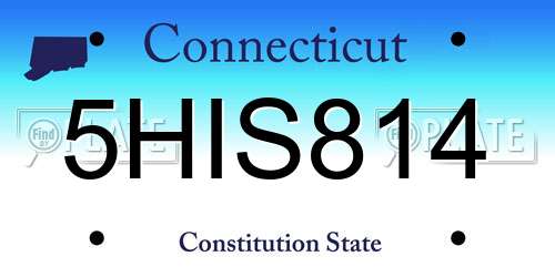 5HIS814 Connecticut License Plate