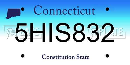 5HIS832 Connecticut License Plate