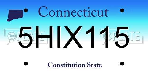 5HIX115 Connecticut License Plate