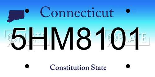 5HM8101 Connecticut License Plate