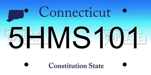 5HMS101 Connecticut License Plate