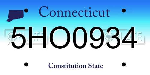 5HO0934 Connecticut License Plate