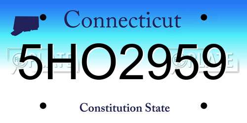 5HO2959 Connecticut License Plate