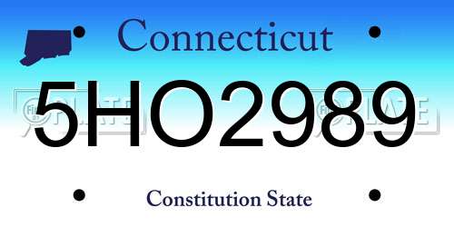 5HO2989 Connecticut License Plate