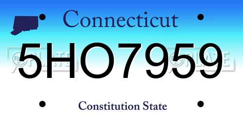 5HO7959 Connecticut License Plate