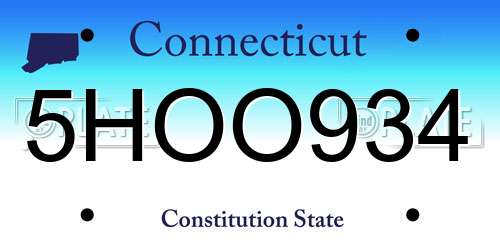 5HOO934 Connecticut License Plate