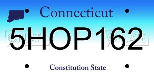 5HOP162 Connecticut License Plate